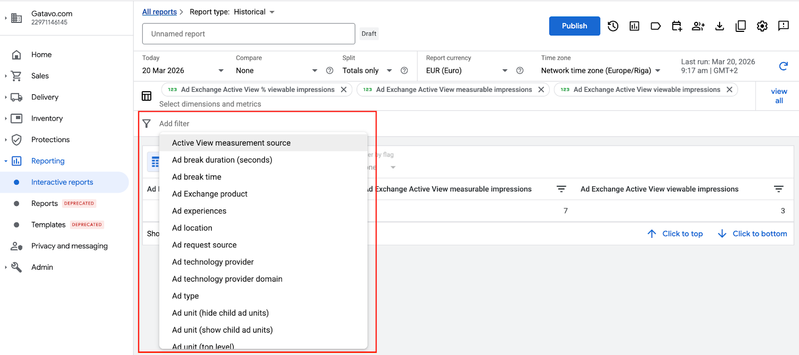 how to apply filters in interactive reports